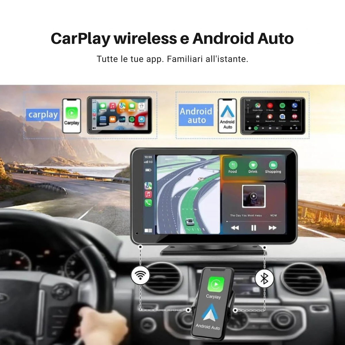 ViDrive™ All-in-One — Schermo wireless per CarPlay