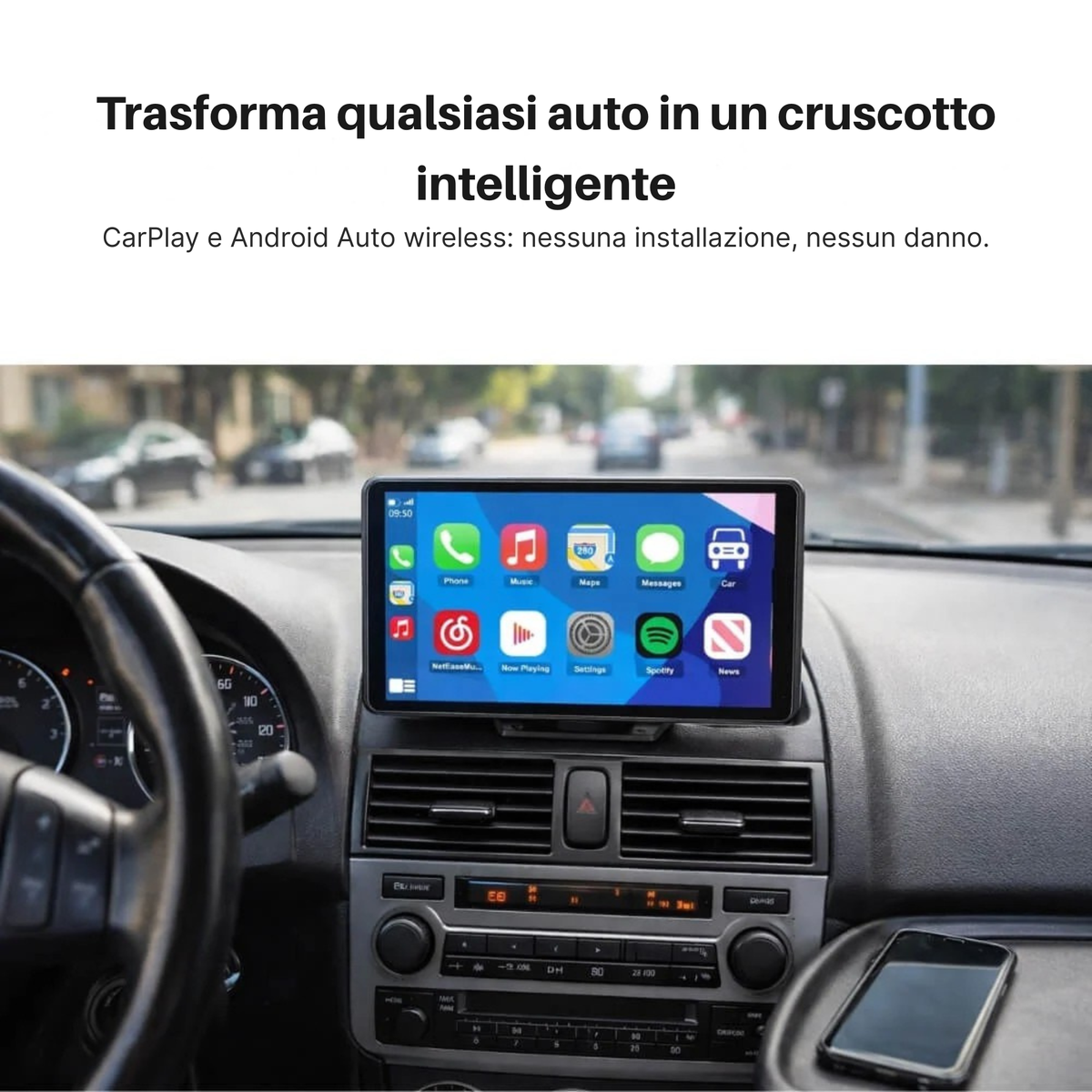 ViDrive™ All-in-One — Schermo wireless per CarPlay