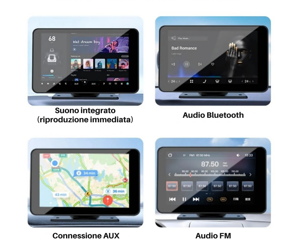 ViDrive™ All-in-One — Schermo wireless per CarPlay