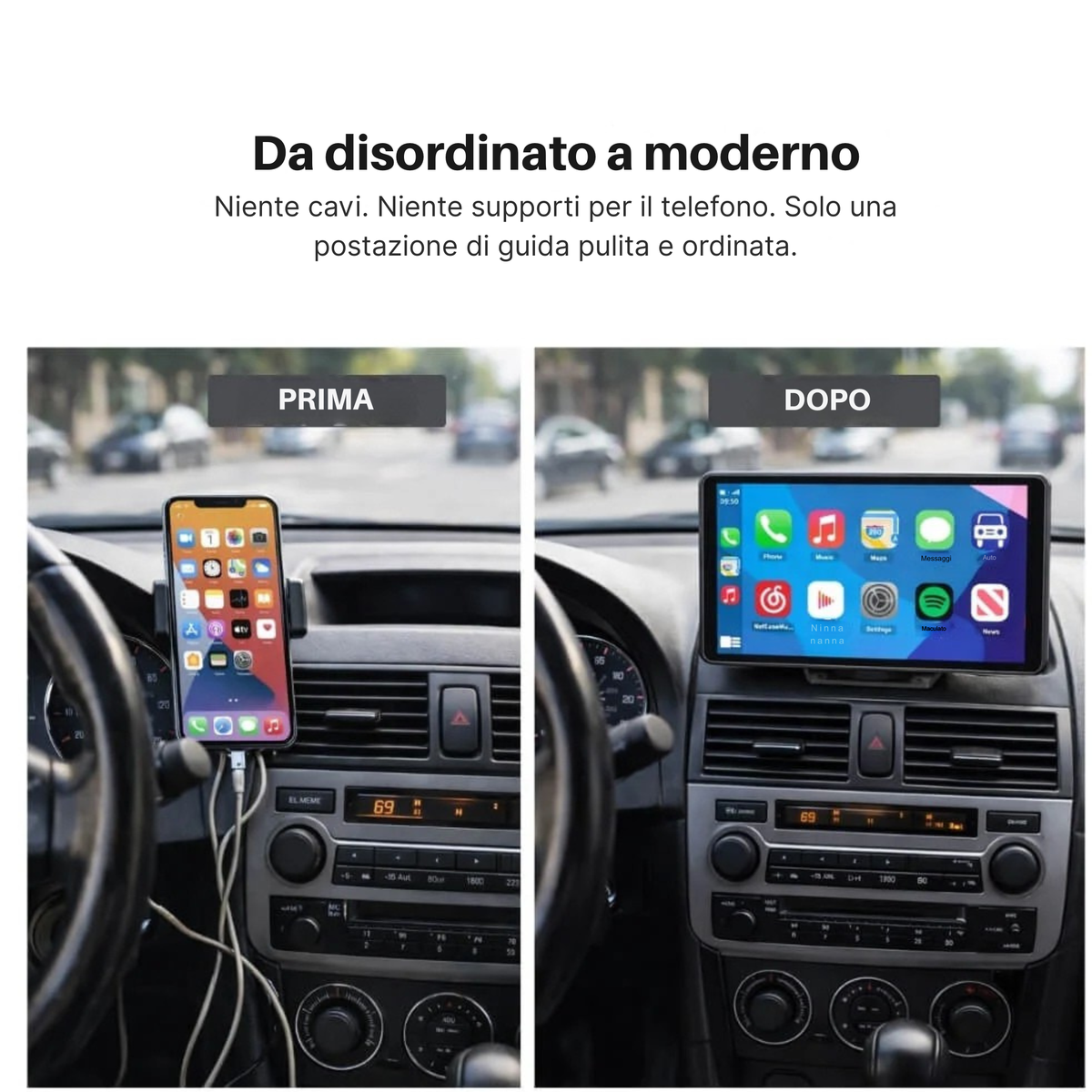 ViDrive™ All-in-One — Schermo wireless per CarPlay